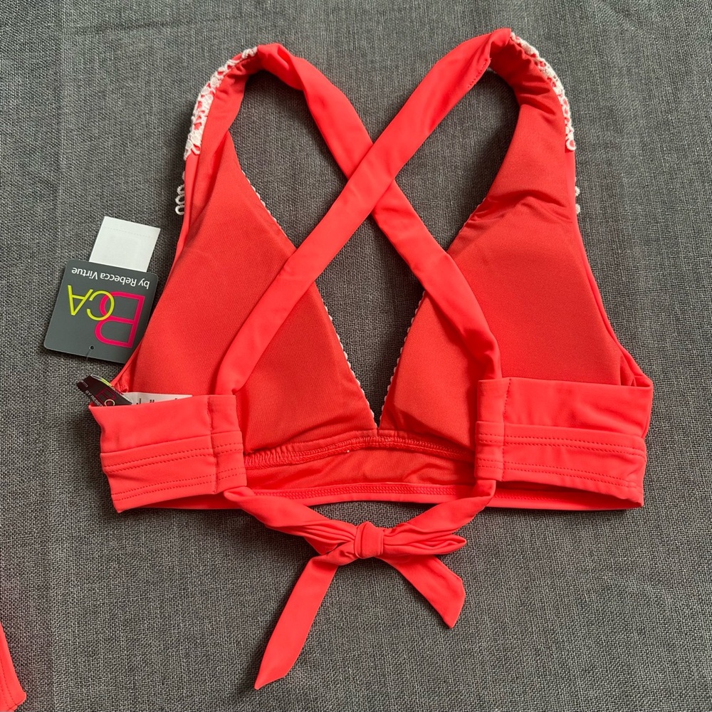 BCA by Rebecca Virtue Lace Trim Halter Bikini Top & Bottoms - Picture 5 of 12